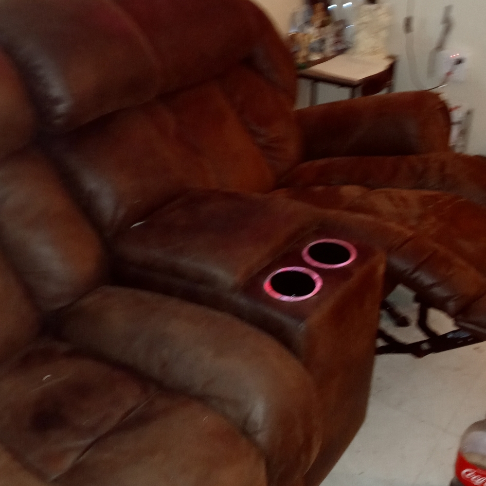 Beautiful brown leather sectional